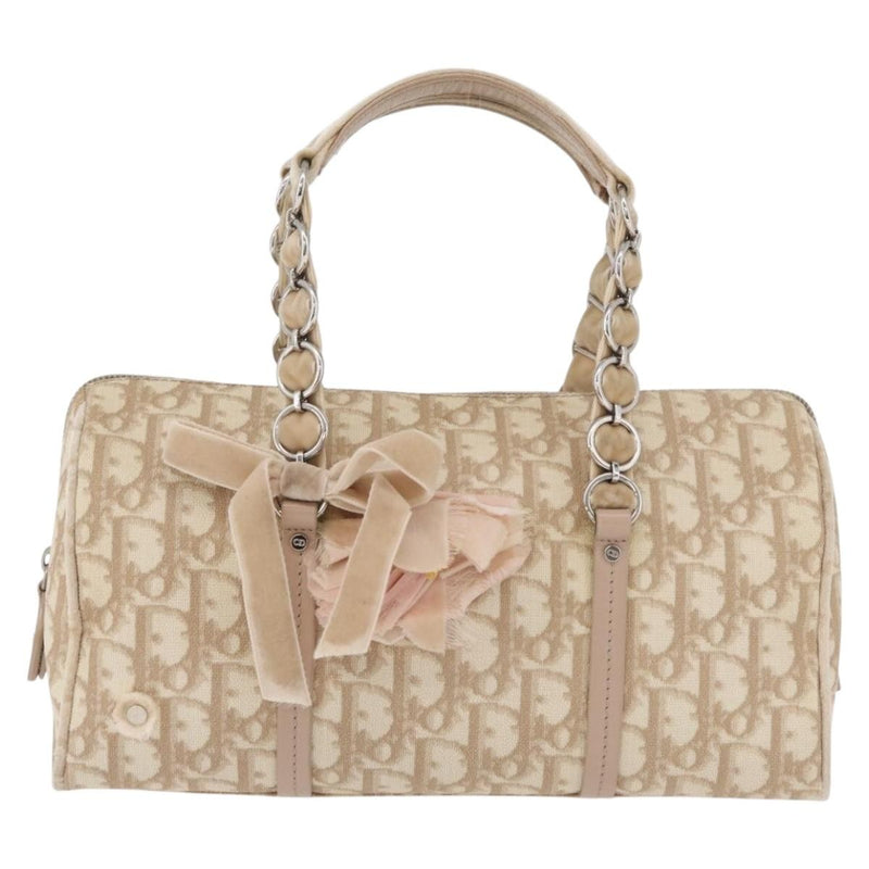 Christian Dior Vintage Trotter Romantique Zip Diorissimo Coated Canvas Beige Bag
