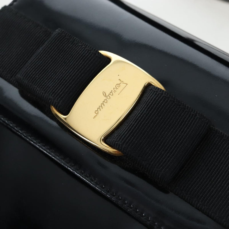 Salvatore Ferragamo Vala Patent Leather Black Patent_leather Bag