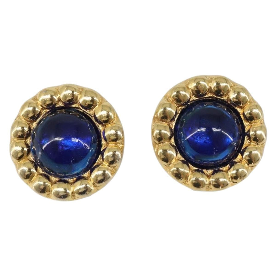 Chanel Vintage Round Clip-On Metal Gold Bijoux