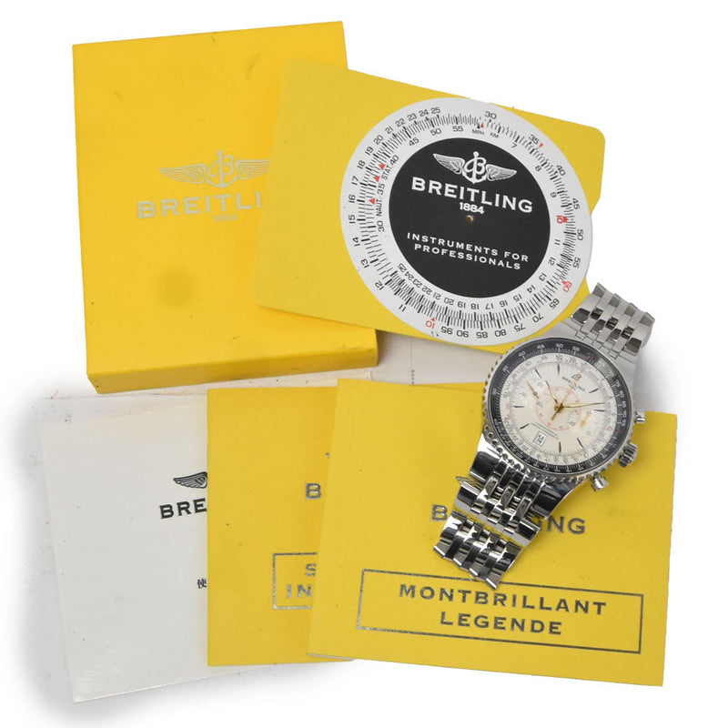 Breitling Navitimer Montbrillant Chronograph Automatic Stainless Steel And Leather Watches
