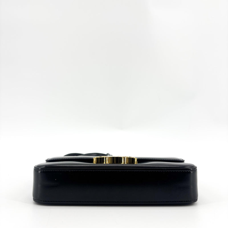 Celine Triomphe East-West Smooth Calfskin Black Leather Bag