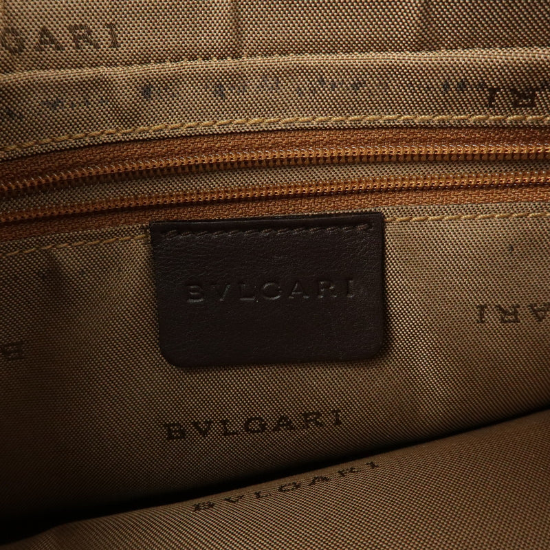 Bvlgari Logomania Canvas With Leather Khaki Bag