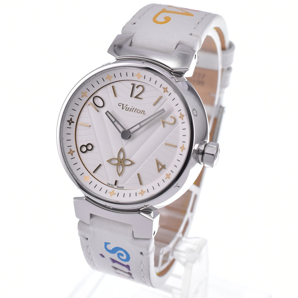 Louis Vuitton Tambour Quartz Stainless Steel And Monogram Rubber Watches