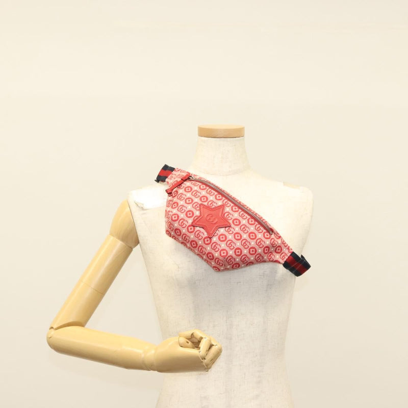 Gucci Childrens Belt Printed Gg Coated Canvas Red Bag