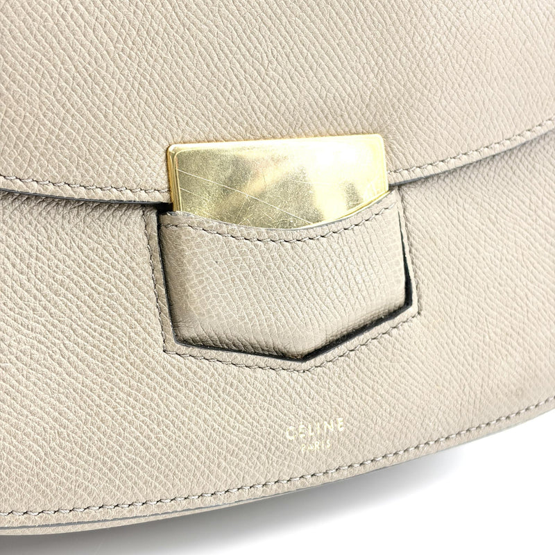 Celine Trotteur Grainy Leather Beige Calfskin Bag