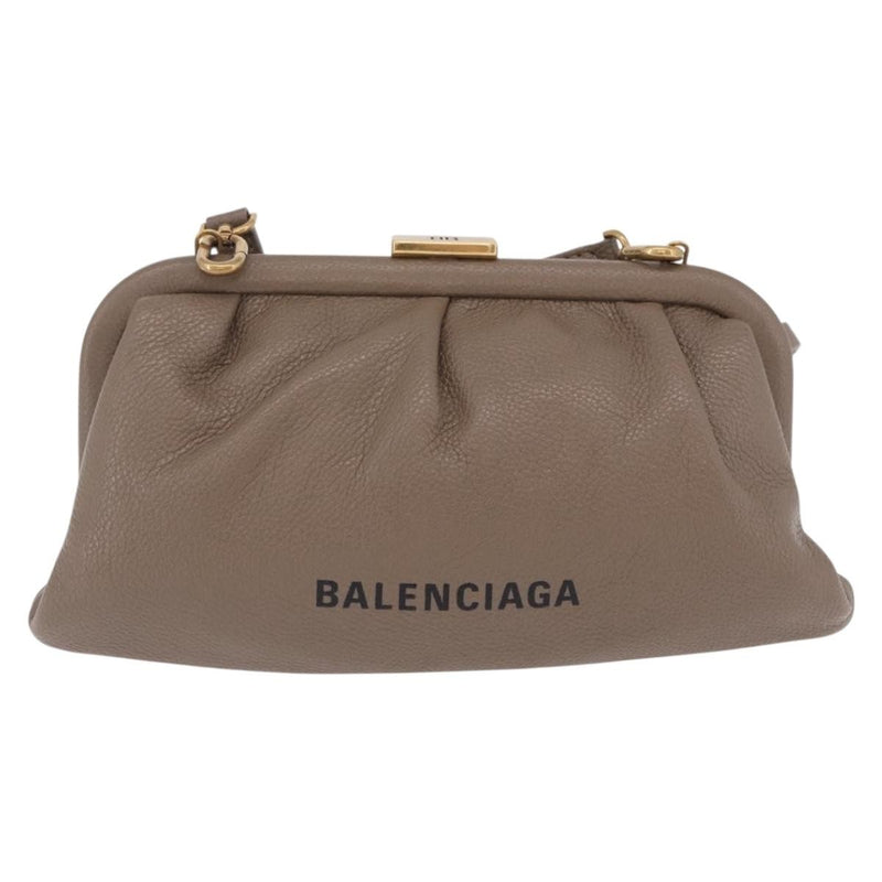 Balenciaga Cloud Clutch Leather Beige