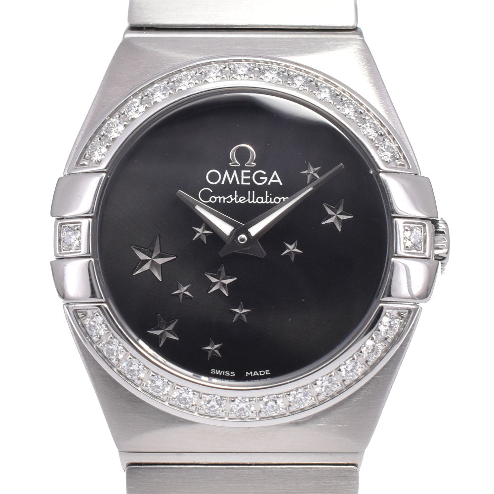 Omega Constellation Quartz Stainless Steel With Diamond Bezel And Markers Watches