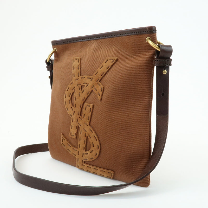 Saint Laurent Kahara Cassandra Canvas Brown Bag