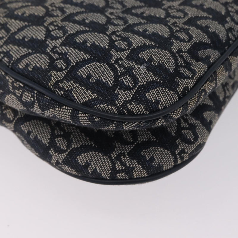 Christian Dior Vintage Double Saddle Diorissimo Canvas Navy Bag