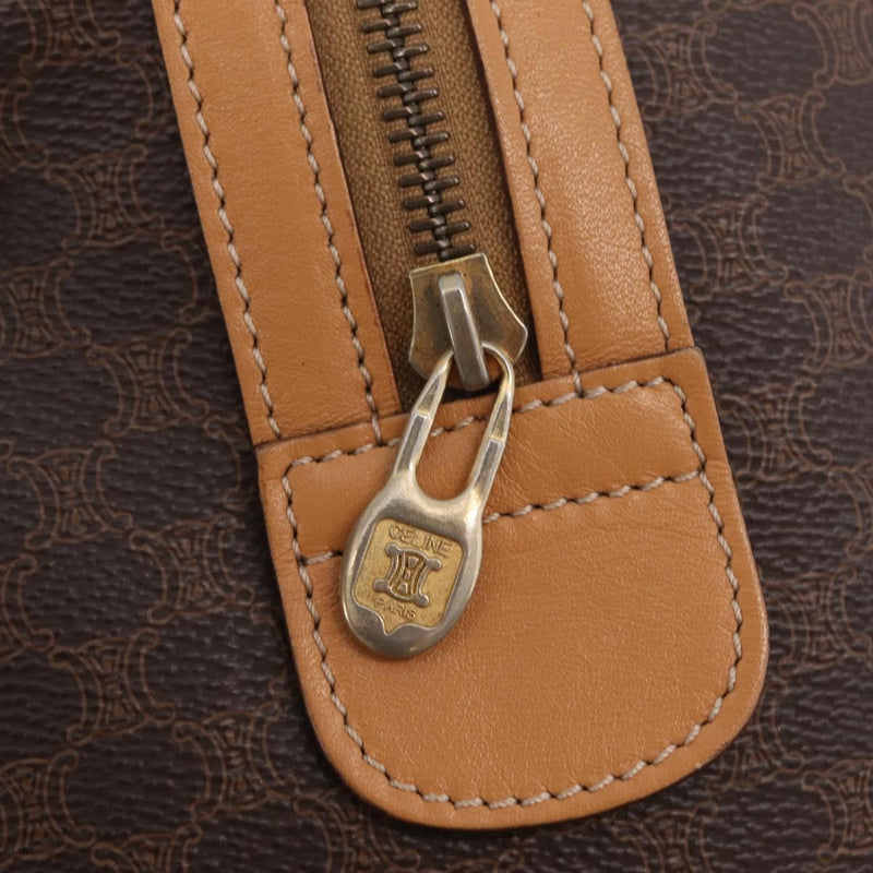 Celine Vintage Boston Macadam Coated Canvas Brown Pvc Bag
