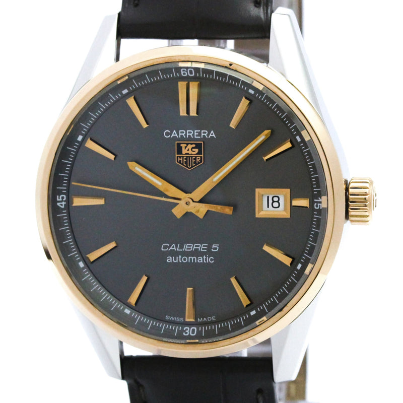 Tag Heuer Carrera Calibre 5 Automatic Stainless Steel And Yellow Gold With Alligator Watches