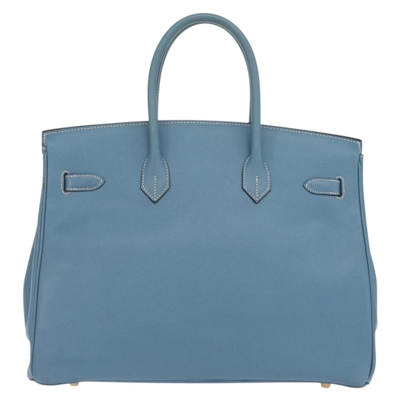 Hermes Birkin Blue Epsom With Gold Hardware Leather Bag
