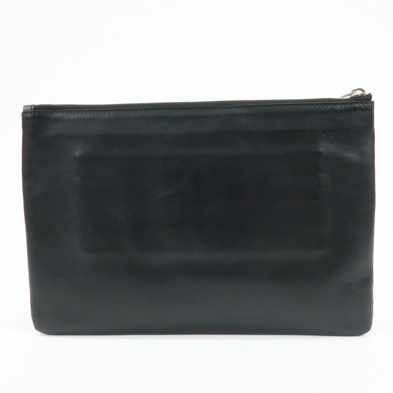 Burberry Logo Zip Printed Leather Black Bag