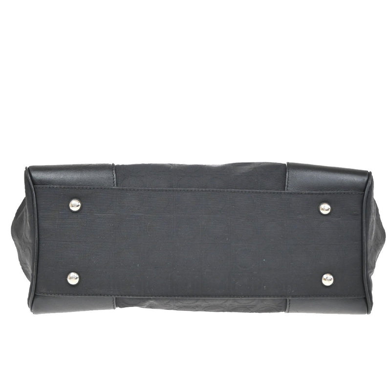 Salvatore Ferragamo Gancini Tote Canvas Black