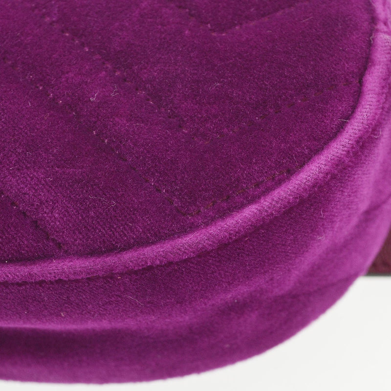Gucci Gg Marmont Belt Matelasse Velvet Purple Bag