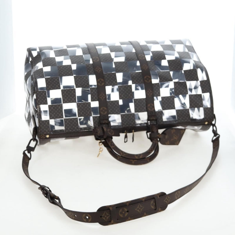 Louis Vuitton Keepall Bandouliere Monogram Chess Coated Canvas And Pvc Brown Bag