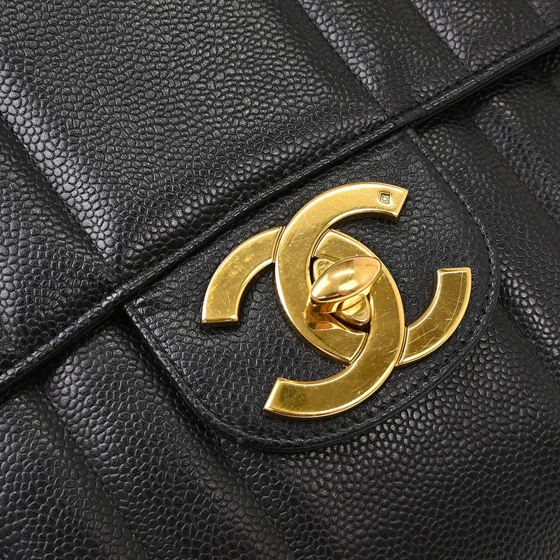 Chanel Classic Flap Vertical Quilted Caviar Black Calfskin Bag