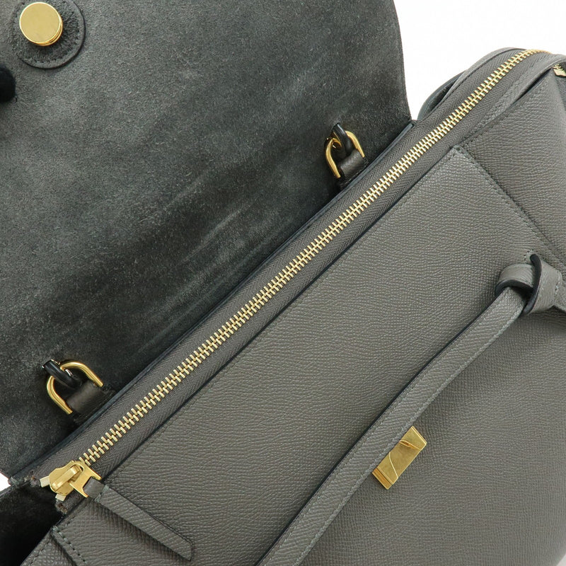 Celine Belt Textured Leather Gray Calfskin Bag