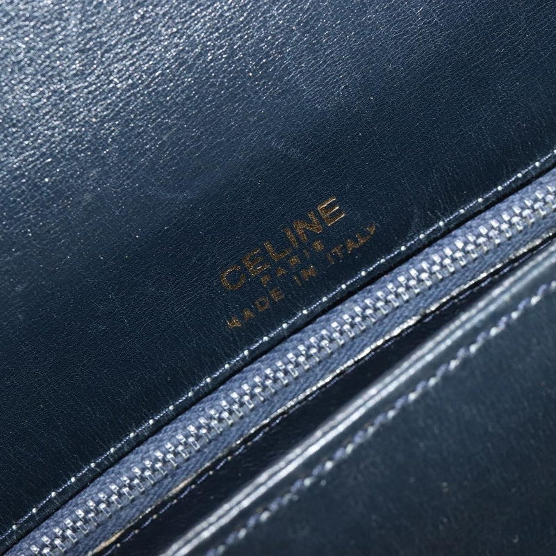 Celine Shoulder Leather Navy Bag