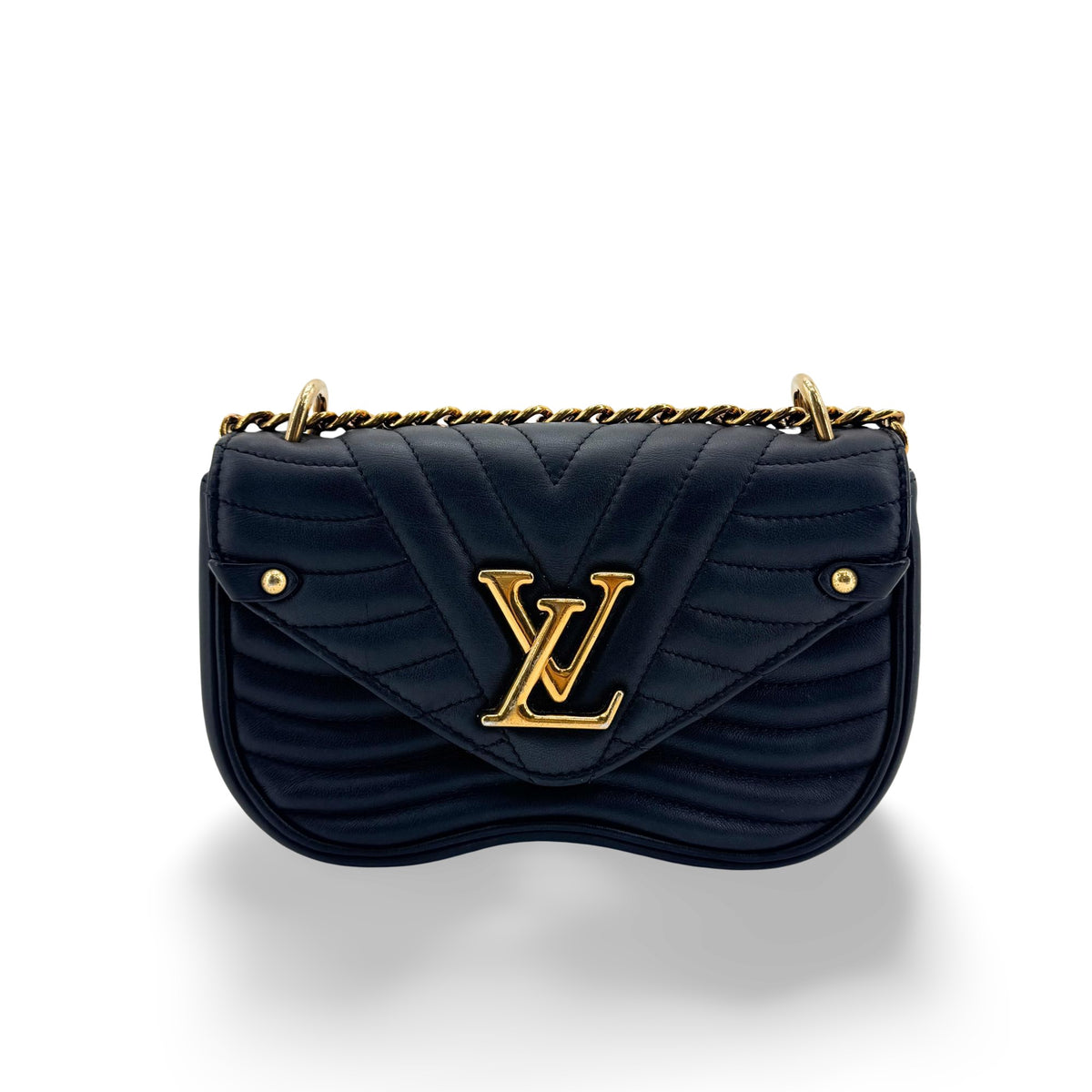 Louis Vuitton New Wave Chain Quilted Leather Black Bag