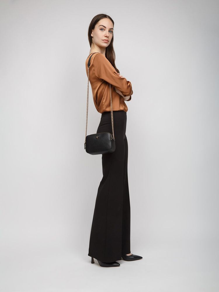 Guess Noelle Ii Crossbody Bag — Black Polyurethane