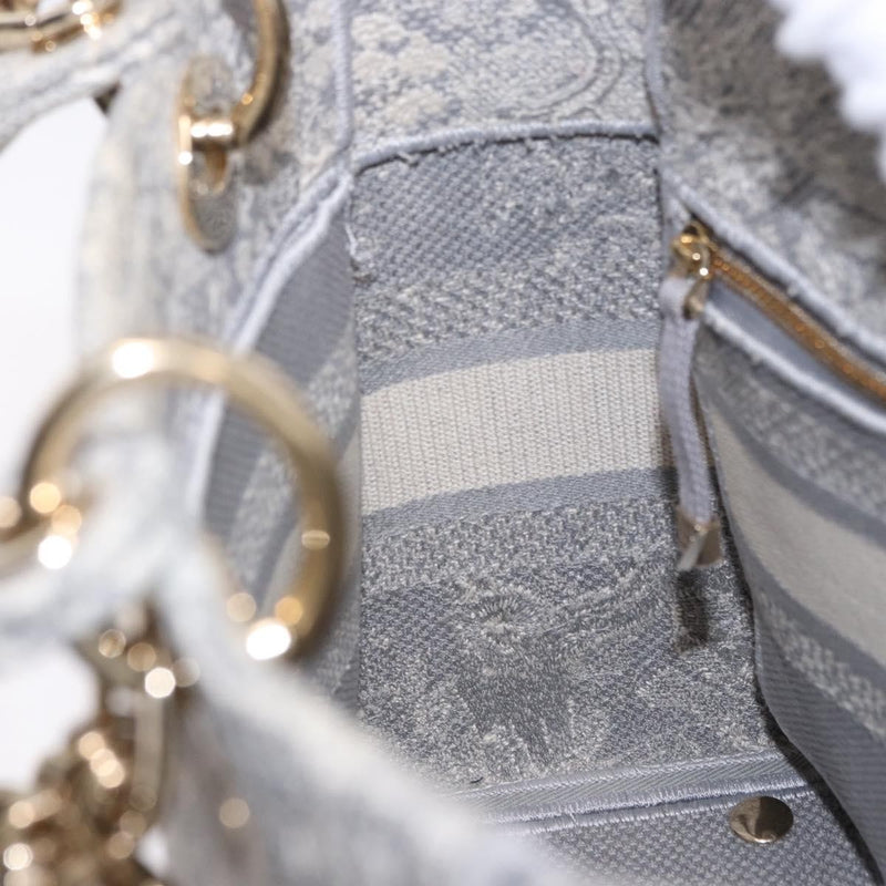 Christian Dior Lady Embroidered Canvas Gray Bag