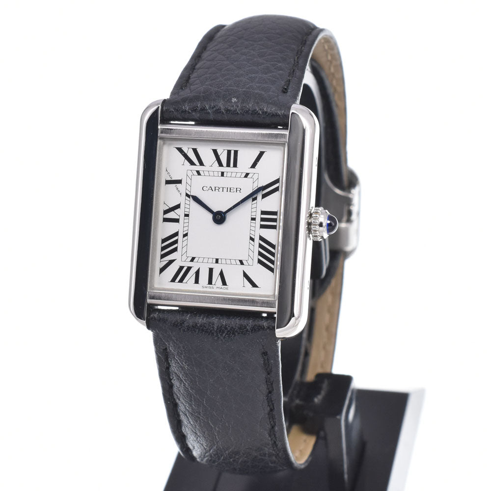 Cartier Tank Solo Quartz Stainless Steel And Leather Watches