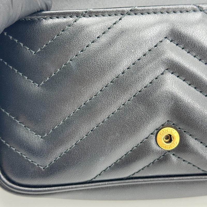 Gucci Gg Marmont Flap Matelasse Leather Black Bag