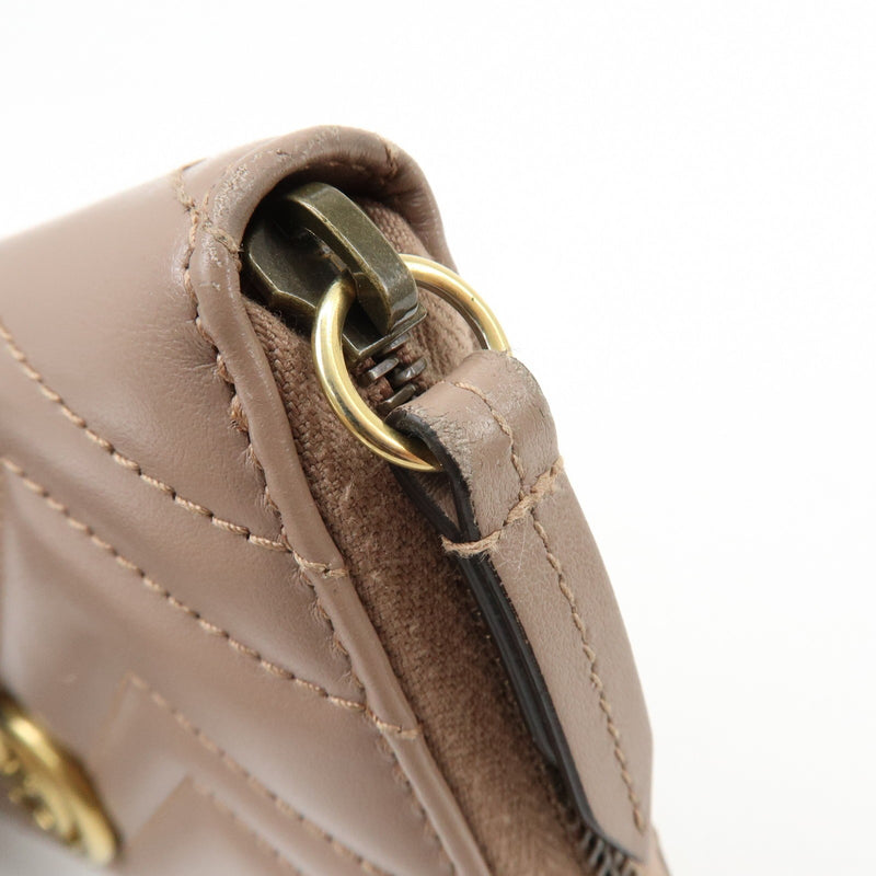 Gucci Gg Marmont Organizer Matelasse Leather Beige Accessory