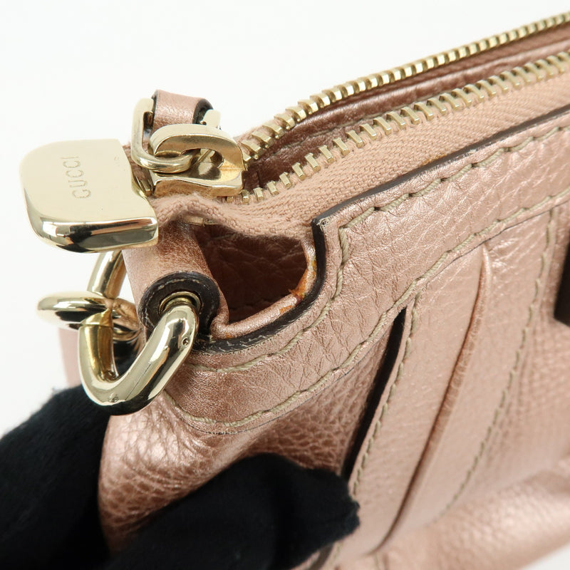 Gucci Bella Convertible Top Handle Leather Pink Bag