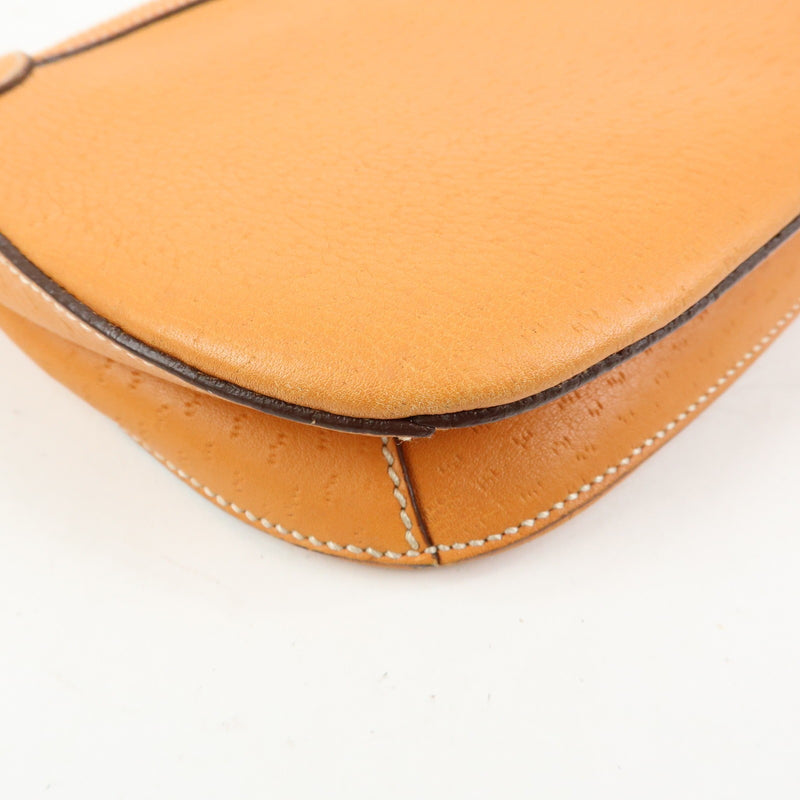 Salvatore Ferragamo Gancini Top Handle Leather Orange Bag