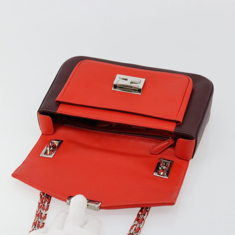 Fendi Be Baguette Flap Leather Red Bag