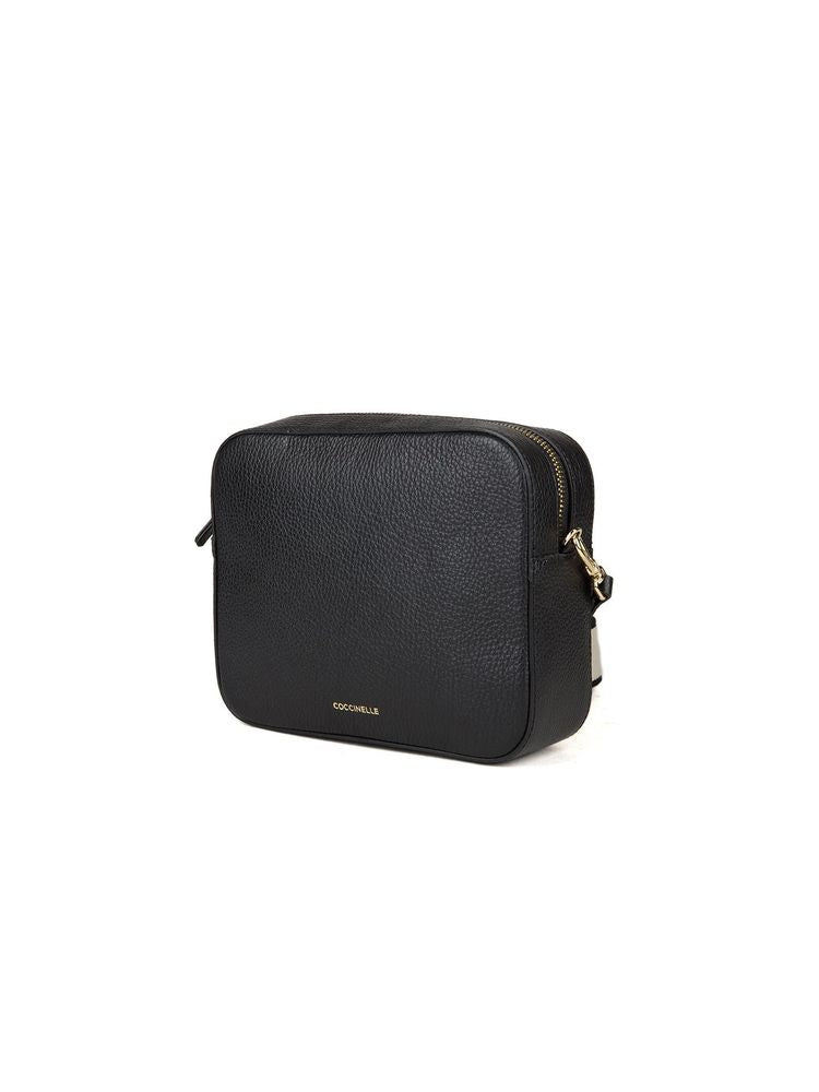 Coccinelle Tebe Crossbody Bag — Black Cowhide | Ribbon: Polyester