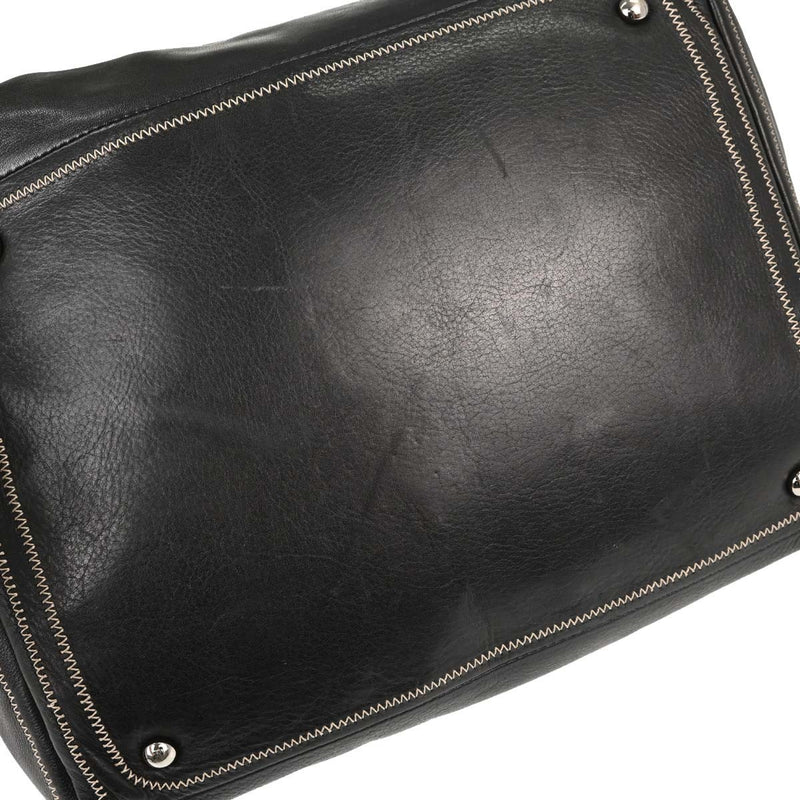 Chanel Vintage Bowler Lambskin Black Leather Bag