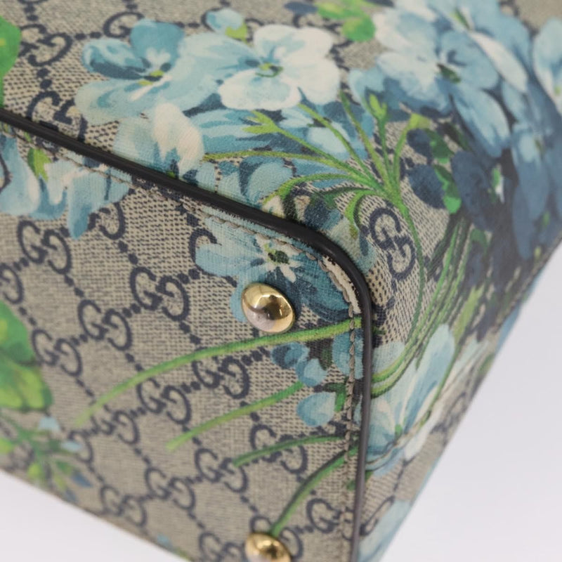 Gucci Linea A Convertible Blooms Print Gg Coated Canvas Navy Bag