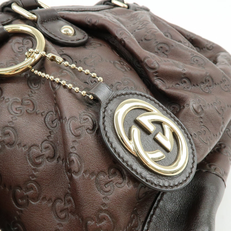 Gucci Sukey Top Handle Satchel Guccissima Leather Brown