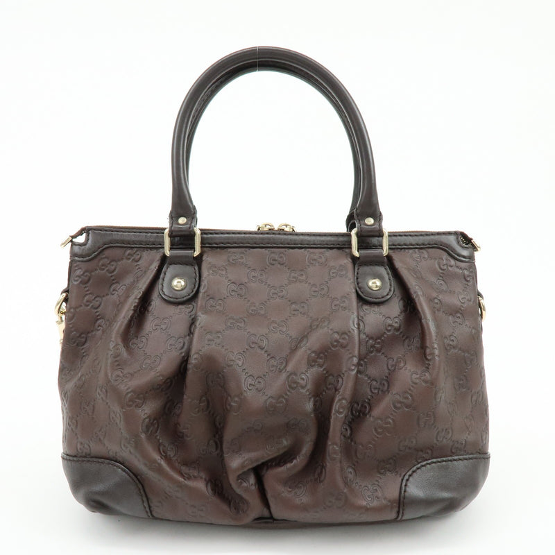 Gucci Sukey Top Handle Satchel Guccissima Leather Brown