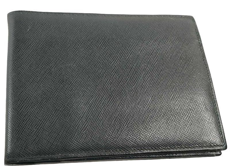 Prada Saffiano Bifold Leather Black Accessory