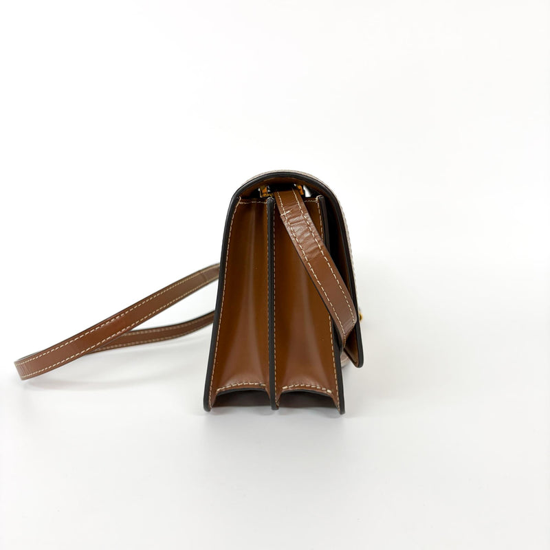 Burberry Tb Shoulder Bag Canvas Beige
