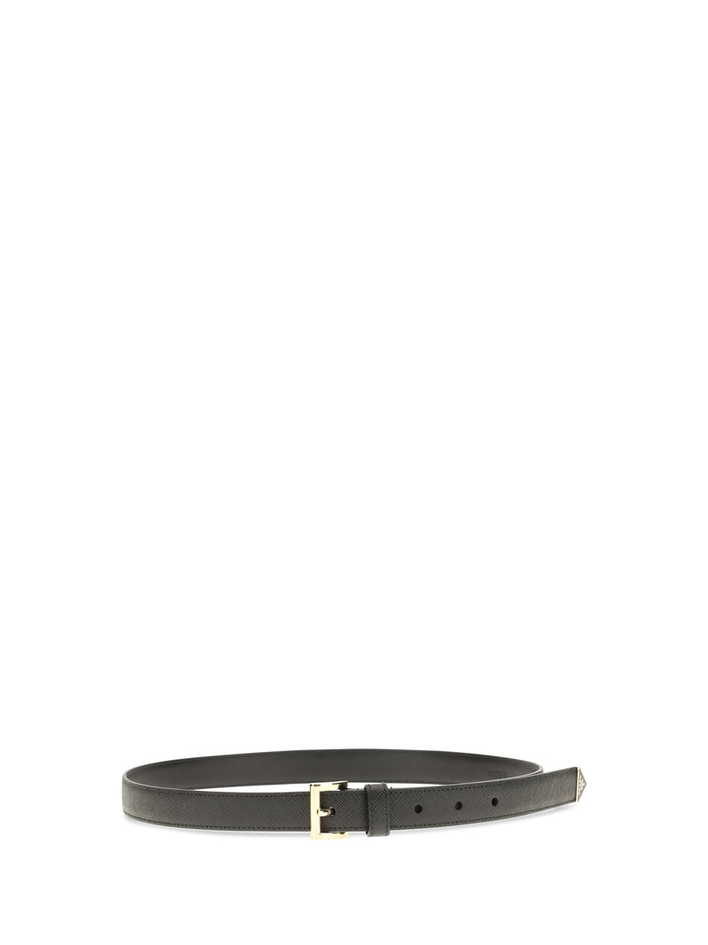 Prada Saffiano Leather Belt — Black Calf