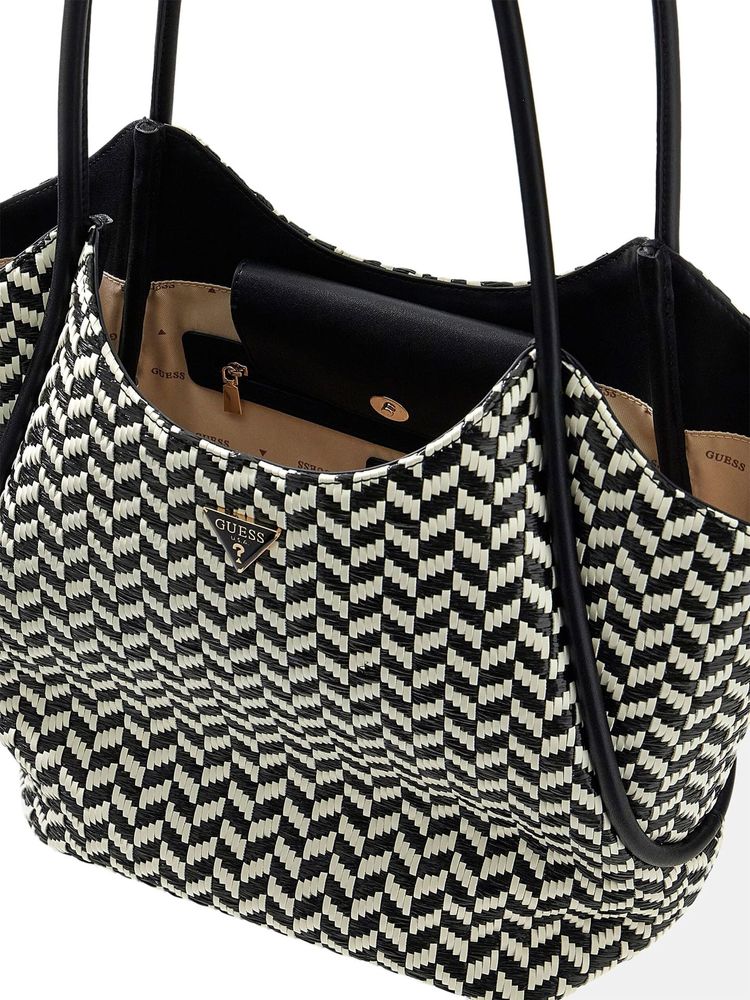 Guess Tessi 2 1 Tote Bag — Black Polyurethane
