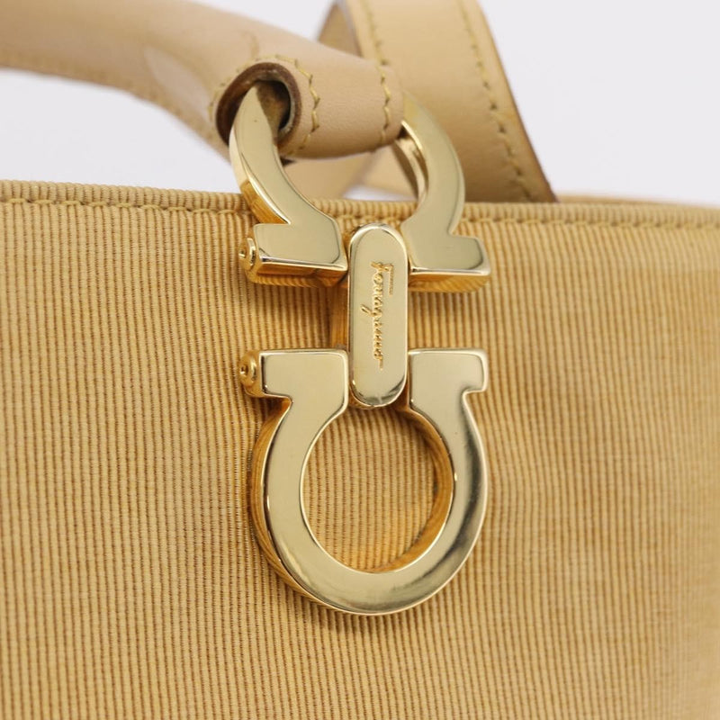 Salvatore Ferragamo Gancini Tote Canvas Beige