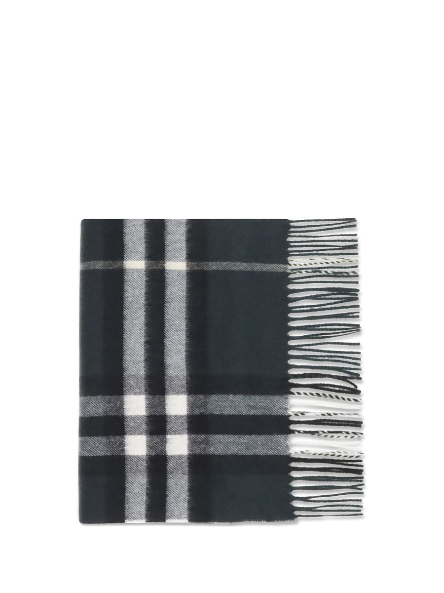 Burberry Cashmere Check Scarf — Black Kashmir/capra Hircus Scarfs