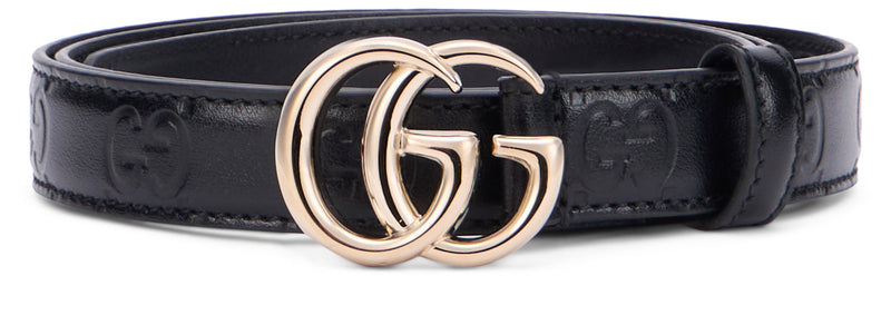 Gucci Double G Calf Leather Belt — Black Skin