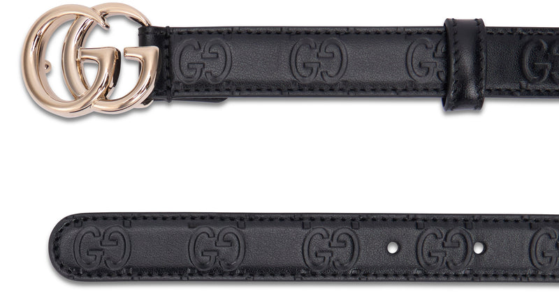 Gucci Double G Calf Leather Belt — Black Skin