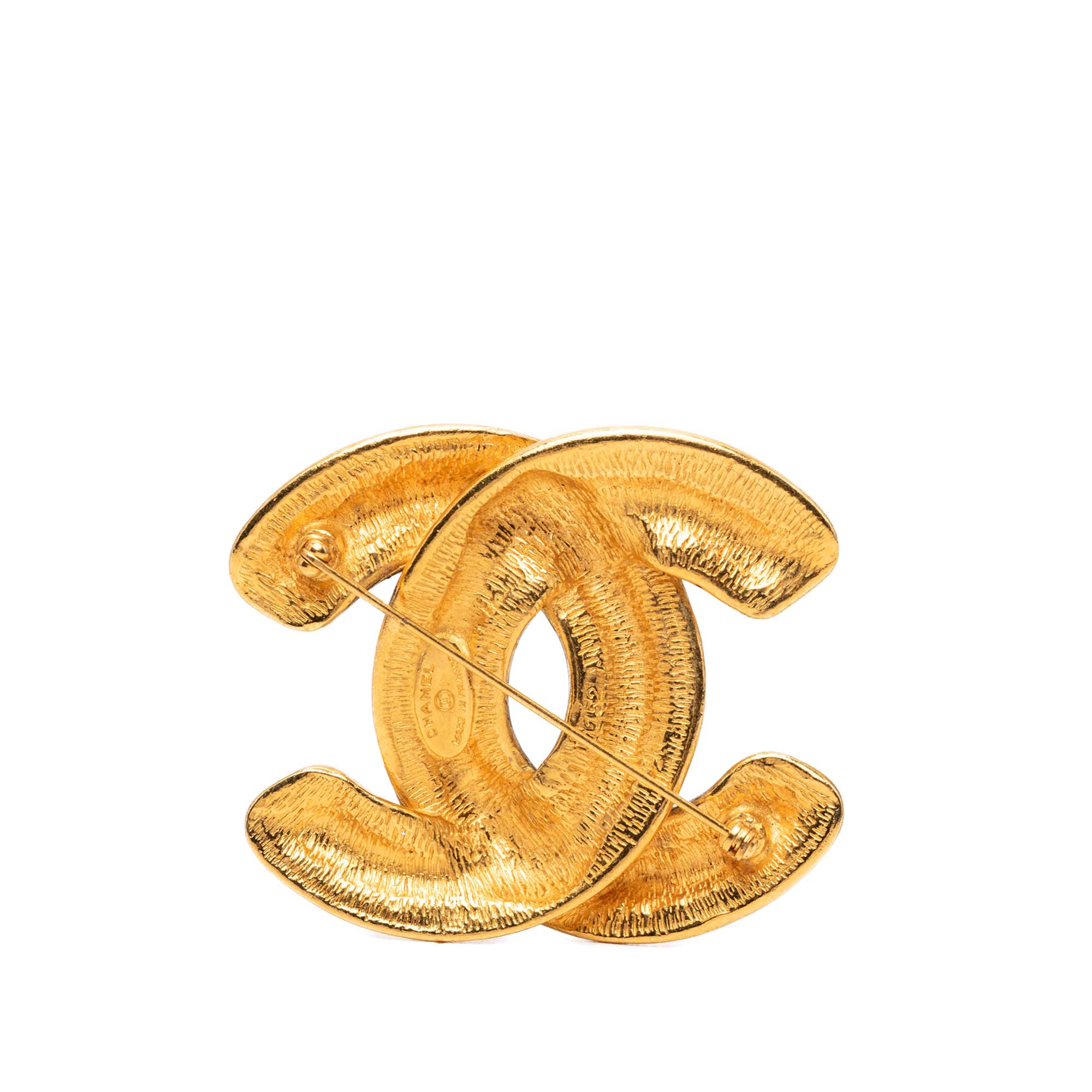 CC Gold Plated Quilted Brooch - Image 2