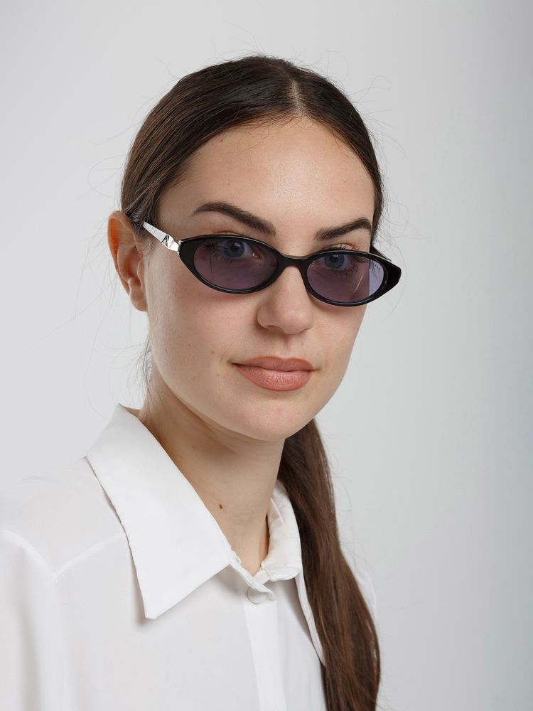 Hickmann Hi9301 Purple-Tinted Acetate Sunglasses — Black