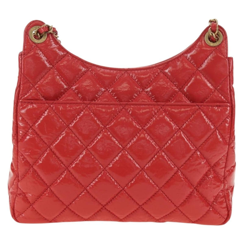 Chanel Wavy Cc Hobo Quilted Crumpled Calfskin Pink Patent_leather