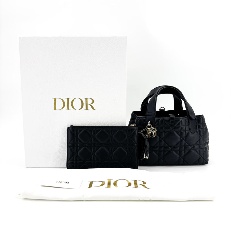 Christian Dior Toujours Macrocannage Quilt Calfskin Black Leather Bag