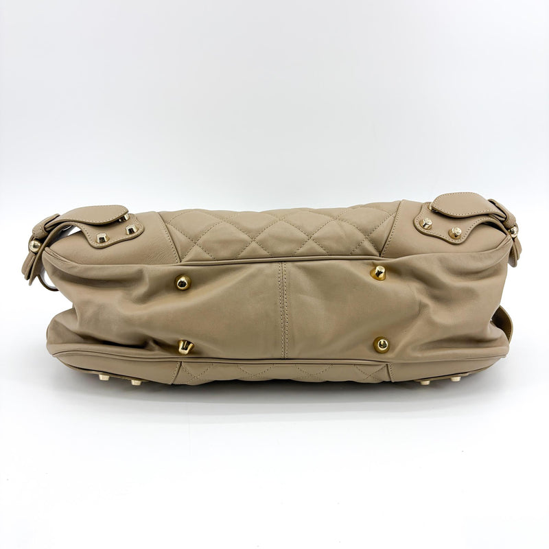 Burberry Enmore Quilted Leather Beige Bag
